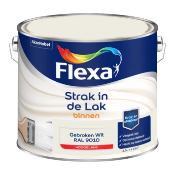 Flexa Strak In De Lak Voor Binnen Ral 9010 Gebroken Wit Hoogglans 2,5 Liter 3 Flexa Strak In De Lak Voor Binnen Ral 9010 Gebroken Wit Hoogglans 2,5 Liter