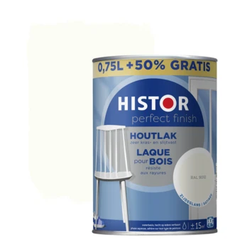 Histor Perfect Finish Houtlak RAL 9010 Zijdeglans 750 Ml + 50% Gratis 3 Histor Perfect Finish Houtlak RAL 9010 Zijdeglans 750 Ml + 50% Gratis