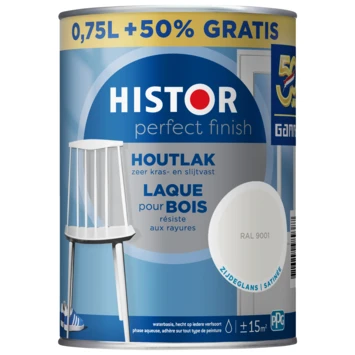 Histor Perfect Finish Houtlak RAL 9001 Zijdeglans 750 Ml + 50% 4 Histor Perfect Finish Houtlak RAL 9001 Zijdeglans 750 Ml + 50% - Afbeelding 2
