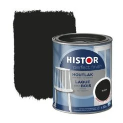 Histor Perfect Finish Houtlak RAL 9005 Zwart Hoogglans 750 Ml