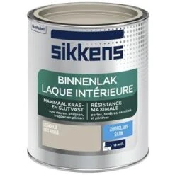 Sikkens Binnenlak Leemgrijs Zijdeglans 750 Ml -Muurverf Voor Thuis 123 1244
