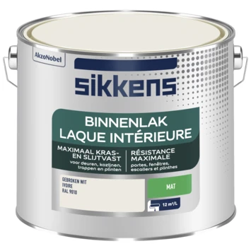 Sikkens Binnenlak RAL 9010 Mat 2,5 Liter 4 Sikkens Binnenlak RAL 9010 Mat 2,5 Liter - Afbeelding 2