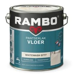 Rambo Pantserlak Vloer Transparant Zijdeglans Whitewash 2,5 Liter -Muurverf Voor Thuis 123 1313