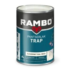 Rambo Pantserlak Trap Dekkend Zijdeglans Zuiverwit 1,25 Liter -Muurverf Voor Thuis 123 1325