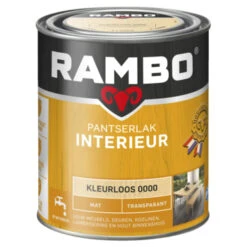 Rambo Pantserlak Interieur Transparant Mat Kleurloos 750 Ml -Muurverf Voor Thuis 123 1328