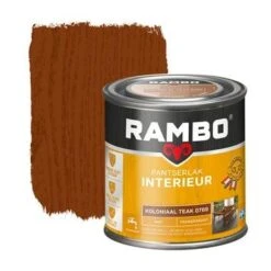 Rambo Pantserlak Interieur Transparant Mat Koloniaal Teak 250 Ml
