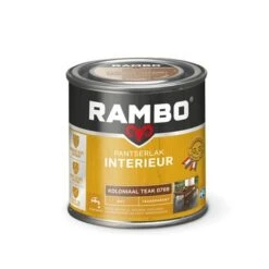 Rambo Pantserlak Interieur Transparant Mat Koloniaal Teak 250 Ml -Muurverf Voor Thuis 123 1331