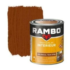 Rambo Pantserlak Interieur Transparant Mat Koloniaal Teak 750 Ml