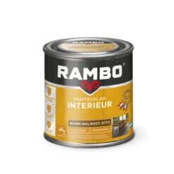 Rambo Pantserlak Interieur Transparant Zijdeglans Warm Walnoot 250 Ml -Muurverf Voor Thuis 123 1375