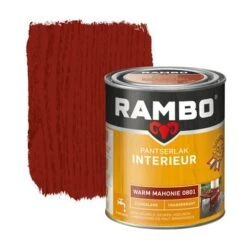 Rambo Pantserlak Interieur Transparant Zijdeglans Warm Mahonie 750 Ml