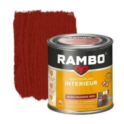 Rambo Pantserlak Interieur Transparant Zijdeglans Warm Mahonie 250 Ml