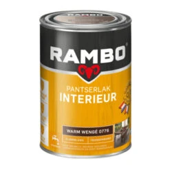Rambo Pantserlak Interieur Transparant Zijdeglans Warm Wengé 1,25 L -Muurverf Voor Thuis 123 1411