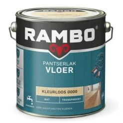 Rambo Pantserlak Vloer Transparant Mat Kleurloos 2,5 Liter -Muurverf Voor Thuis 123 1417