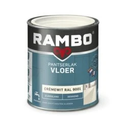 Rambo Pantserlak Vloer Acryl Dekkend Zijdeglans Cremewit 750 Ml -Muurverf Voor Thuis 123 1423