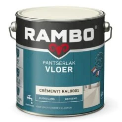 Rambo Pantserlak Vloer Acryl Dekkend Zijdeglans Cremewit 2,5 Liter -Muurverf Voor Thuis 123 1426