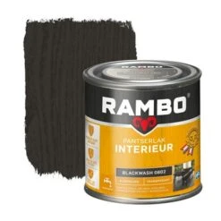 Rambo Pantserlak Interieur Transparant Zijdeglans Blackwash 250 Ml