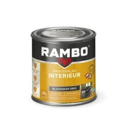 Rambo Pantserlak Interieur Transparant Zijdeglans Blackwash 250 Ml -Muurverf Voor Thuis 123 1444