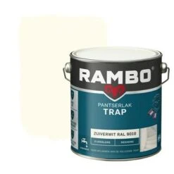 Rambo Pantserlak Trap Dekkend Zijdeglans Zuiverwit 2,5 Liter