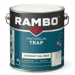 Rambo Pantserlak Trap Dekkend Zijdeglans Zuiverwit 2,5 Liter -Muurverf Voor Thuis 123 1447