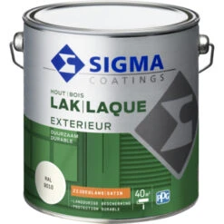 Sigma Lak Exterieur RAL 9010 Zijdeglans 2,5 Liter -Muurverf Voor Thuis 123 1492