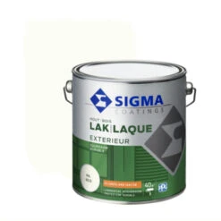 Sigma Lak Exterieur RAL 9010 Zijdeglans 2,5 Liter -Muurverf Voor Thuis 123 1493