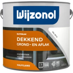 Wijzonol Lak Dekkend RAL 9010 Gebroken Wit Halfglans 2,5 Liter