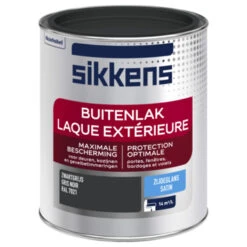 Sikkens Buitenlak RAL 7021 Zijdeglans 750 Ml -Muurverf Voor Thuis 123 1578