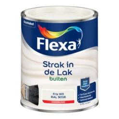 Flexa Strak In De Lak Voor Buiten Ral 9016 Fris Wit Hoogglans 750 Ml -Muurverf Voor Thuis 123 1620