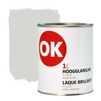 OK Buitenlak Hoogglans 1 L Licht Grijs 3 OK Buitenlak Hoogglans 1 L Licht Grijs