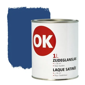 OK Buitenlak Zijdeglans 1 L Donkerblauw 3 OK Buitenlak Zijdeglans 1 L Donkerblauw