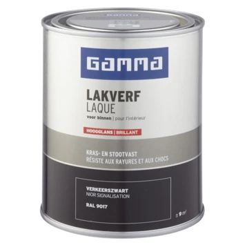 GAMMA Binnenlak Hoogglans 750 Ml Verkeerszwart 3 GAMMA Binnenlak Hoogglans 750 Ml Verkeerszwart
