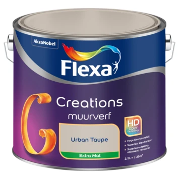 Flexa Creations Muurverf Urban Taupe Extra Mat 2,5 Liter 4 Flexa Creations Muurverf Urban Taupe Extra Mat 2,5 Liter - Afbeelding 2