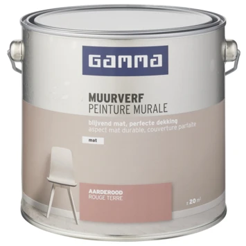 GAMMA Muurverf Mat 2,5 L Aarderood 4 GAMMA Muurverf Mat 2,5 L Aarderood - Afbeelding 2