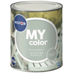 Histor My Color Muurverf Extra Mat Aqua Dream 1 Liter -Muurverf Voor Thuis 123 2406