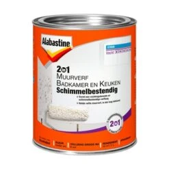 Alabastine Muurverf Badkamer & Keuken 2in1 Wit Mat 1 Liter