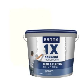 GAMMA Latex 1x Dekkend Muur & Plafond RAL 9016 Verkeerswit 10 Liter 4 GAMMA Latex 1x Dekkend Muur & Plafond RAL 9016 Verkeerswit 10 Liter - Afbeelding 2