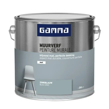 GAMMA Muurverf Zinkblauw Mat 2,5 Liter 3 GAMMA Muurverf Zinkblauw Mat 2,5 Liter