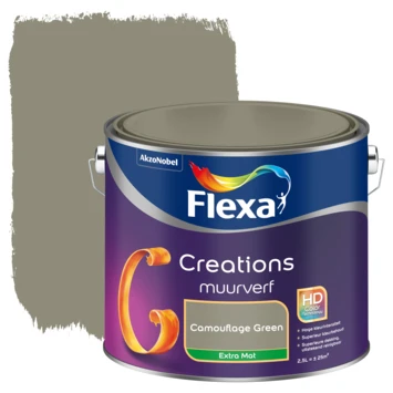 Flexa Creations Muurverf Camouflage Green Extra Mat 2,5 Liter 3 Flexa Creations Muurverf Camouflage Green Extra Mat 2,5 Liter