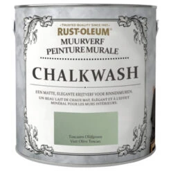Rust-Oleum Muurverf Chalkwash Toscaans Olijfgroen 2,5 Liter -Muurverf Voor Thuis 123 2755