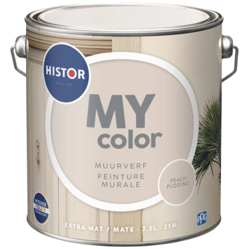 Histor My Color Muurverf Extra Mat Peach Pudd. 2,5 Liter 5 Histor My Color Muurverf Extra Mat Peach Pudd. 2,5 Liter - Afbeelding 3