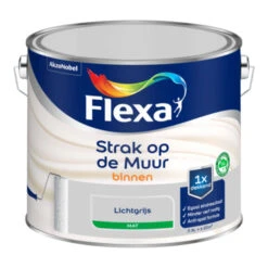 Flexa Strak Op De Muur Licht Grijs Mat 2,5 Liter -Muurverf Voor Thuis 123 2812