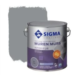 Sigma Reinigbare Muurverf RAL 7045 2,5 Liter