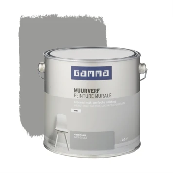 GAMMA Muurverf Keigrijs Mat 2,5 Liter 3 GAMMA Muurverf Keigrijs Mat 2,5 Liter