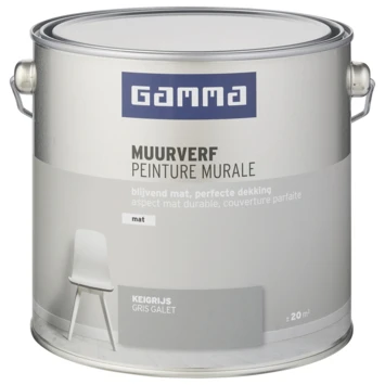 GAMMA Muurverf Keigrijs Mat 2,5 Liter 4 GAMMA Muurverf Keigrijs Mat 2,5 Liter - Afbeelding 2