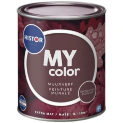 Histor My Color Muurverf Extra Mat Ench Eggplant 1 Liter -Muurverf Voor Thuis 123 2917