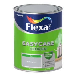 Flexa EasyCare Muurverf Keuken Betongrijs Mat 1 Liter -Muurverf Voor Thuis 123 2977