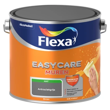 Flexa EasyCare Muurverf Antracietgrijs Mat 2,5 Liter 4 Flexa EasyCare Muurverf Antracietgrijs Mat 2,5 Liter - Afbeelding 2