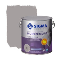 Sigma Muurverf Reinigbaar Mat RAL 7032 2,5 Liter