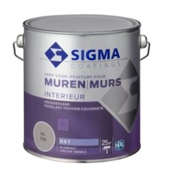 Sigma Hoogdekkende Muurverf RAL 7032 2,5 Liter -Muurverf Voor Thuis 123 3093