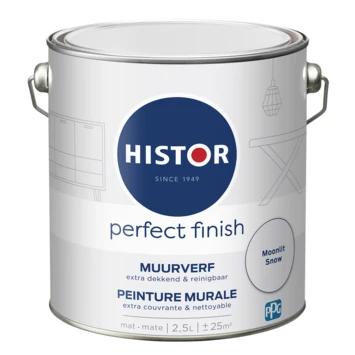 Histor Perfect Finish Muurverf Mat Moonlit Snow 2,5 Liter 5 Histor Perfect Finish Muurverf Mat Moonlit Snow 2,5 Liter - Afbeelding 3